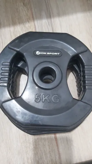 Kit Barra y Discos Musculación Viok Sport