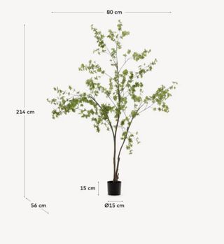 Árbol artificial Enkianthus con maceta negro 214 cm
