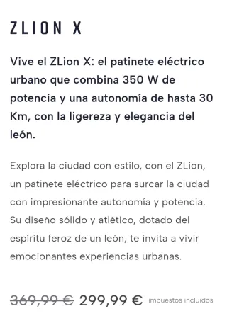 Patín Eléctrico Homologado Zwheel Zlion X