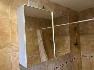 Mueble de baño madera y cristal