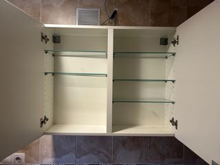 Mueble de baño madera y cristal