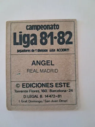 Cromo original Liga 1981-1982 Real Madrid Ángel