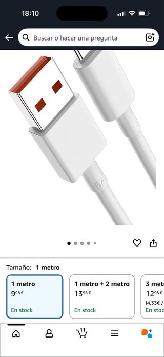 Cable Cargador USB-C Blanco