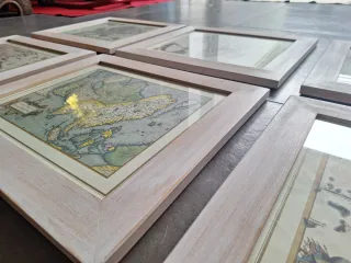 Collezione 6 quadri Carte Geografiche Antiche