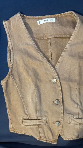 Chaleco vaquero Mango marrón