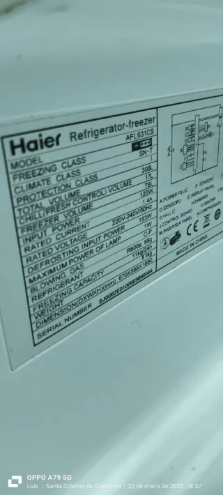 Nevera Combi HAIER Gris no Frost energía A+