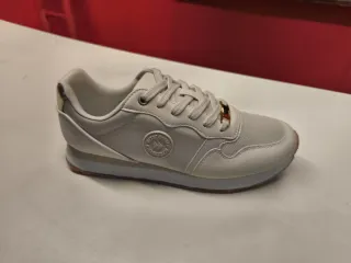 Sneakers donna casual bianco e oro