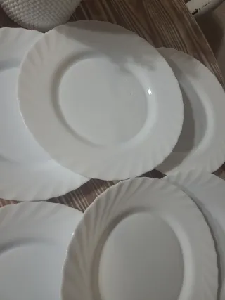 6 Platos Arcopal Blancos Vintage