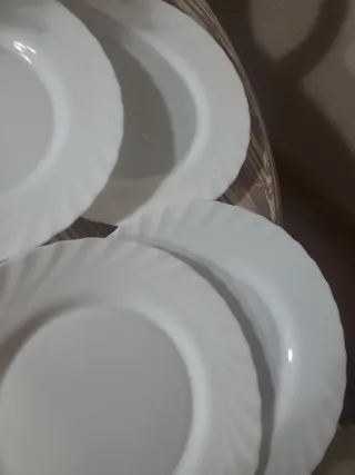 6 Platos Arcopal Blancos Vintage