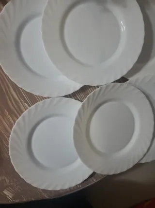 6 Platos Arcopal Blancos Vintage