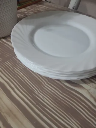 6 Platos Arcopal Blancos Vintage