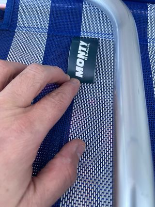 Silla Playa/Camping Plegable Azul y Plateada