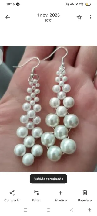 Pendientes artesanales de perlas