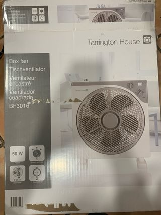 Ventilador Tarrington House Blanco y Gris