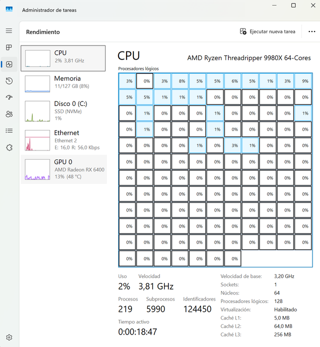 Workstation Threadripper 9980x 128GB RAM