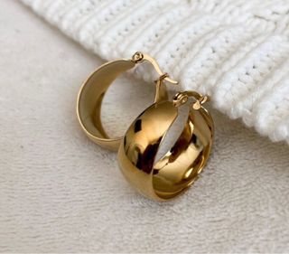 Pendientes aro anchos dorados