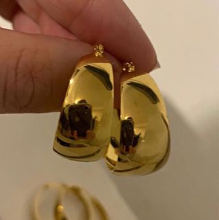 Pendientes aro anchos dorados