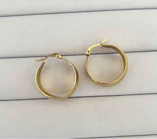 Pendientes aro anchos dorados
