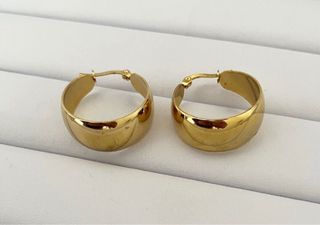 Pendientes aro anchos dorados