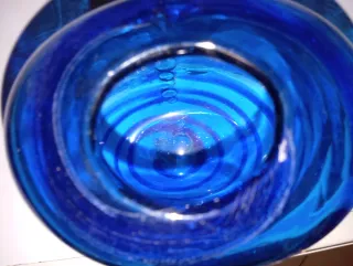 Vaso d'arredo in vetro blu e verde acqua