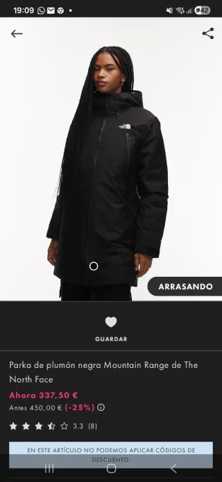 The North Face Plumon Range S Mujer Negro