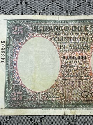 25 Pesetas España Banco 1931