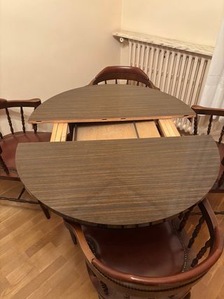 Mesa extensible madera y 4 sillas