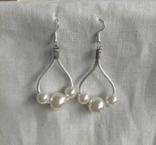 Pendientes artesanales perlas plata