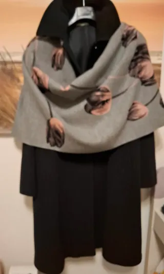 Cappotto lana vergine cashmere donna nero