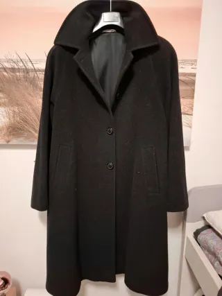Cappotto lana vergine cashmere donna nero