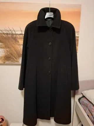 Cappotto lana vergine cashmere donna nero