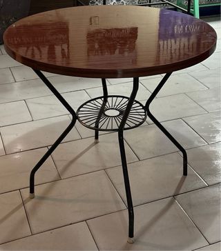 Mesa Camilla Redonda Madera y Metal