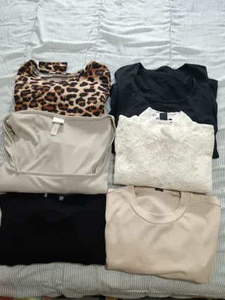 Lote 4 Tops y Camiseta Talla S/M