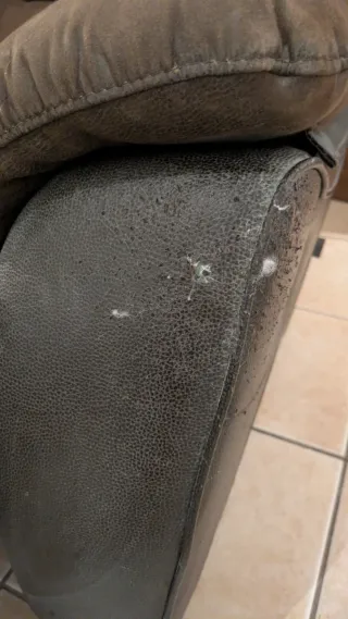 Sofá 3 plazas polipiel y ante