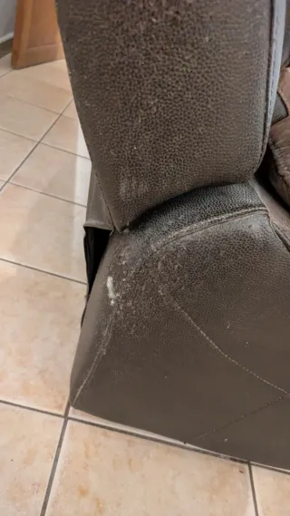 Sofá 3 plazas polipiel y ante