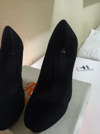 Zapatos de tacón negros plataforma talla 38