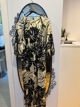 Mono largo estampado hojas