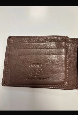 Portafoglio Route 66 vera pelle marrone