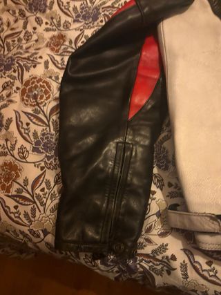 Chaqueta Piel Moto Ducati Corse Negra Roja Blanca