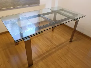 Mesa comedor cristal extensible