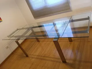 Mesa comedor cristal extensible