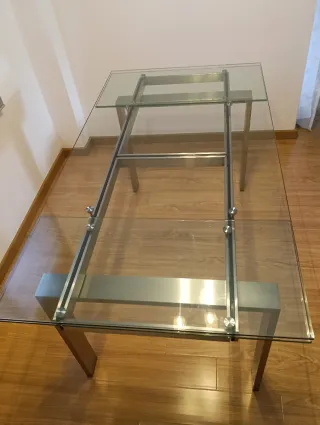 Mesa comedor cristal extensible