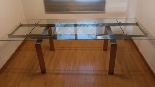 Mesa comedor cristal extensible