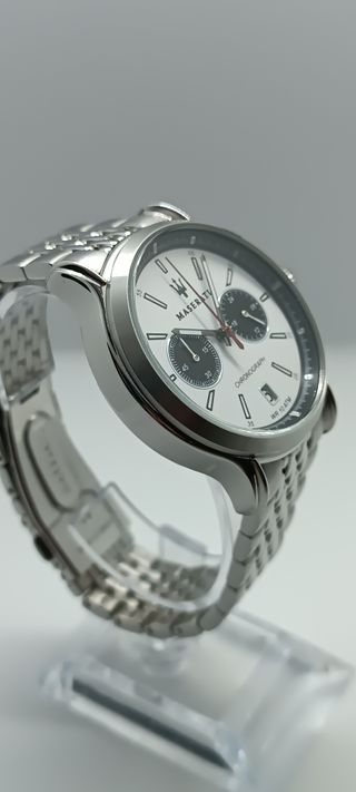 Maserati Cronografo Panda Argento Bianco