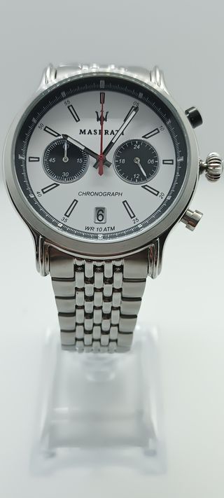 Maserati Cronografo Panda Argento Bianco