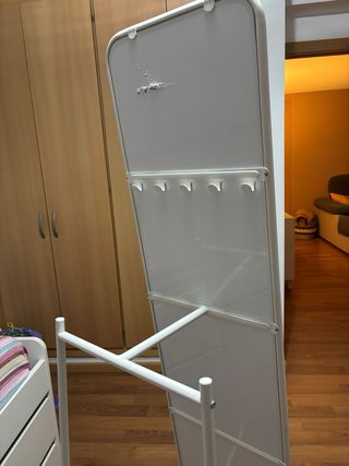 Espejo de pie blanco metal