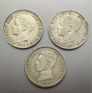 1 Peseta Alfonso XIII, 1899, 1900 y 1904
