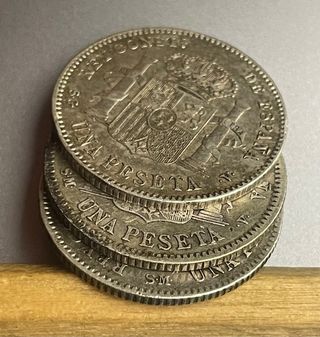 1 Peseta Alfonso XIII, 1899, 1900 y 1904