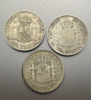 1 Peseta Alfonso XIII, 1899, 1900 y 1904