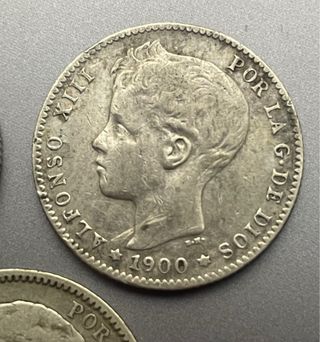 1 Peseta Alfonso XIII, 1899, 1900 y 1904
